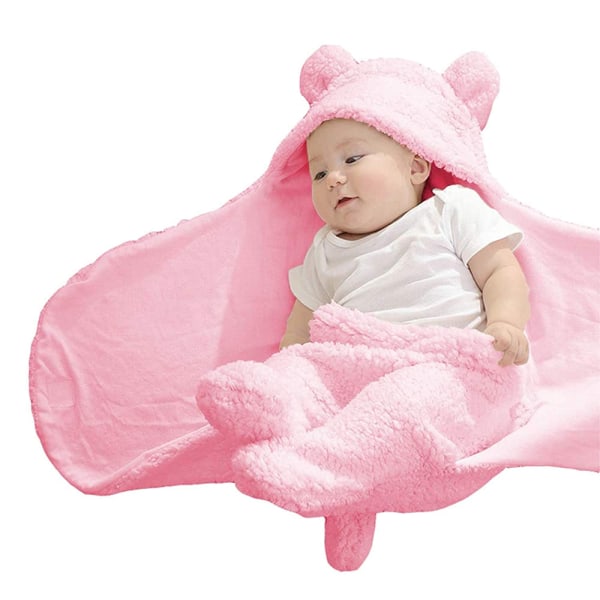 Hooded nyfödd mottagande filt Baby sovsäck Mjuk swaddle