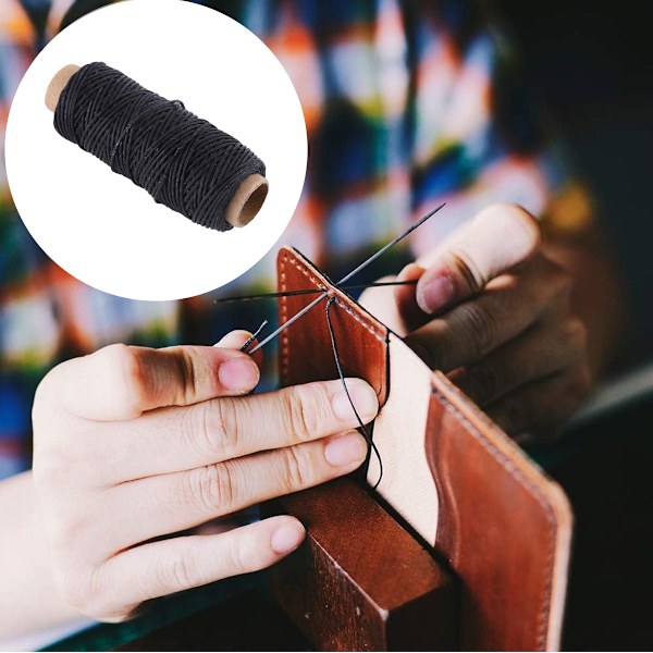 Artisan's Choice: Precisionsgjord Platt Läder Sytråd Vaxad för Läderhantverk DIY, Canvas Handsömnad, Läderbroderi, 50m Längd i