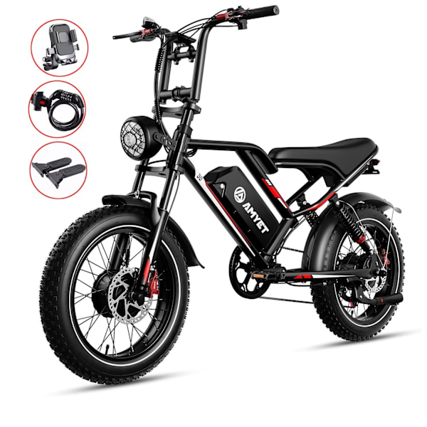 2025 - Elcykel - Ebike - S8 OOK-TEK 1000W 48V 17.5ah - 45km Svart
