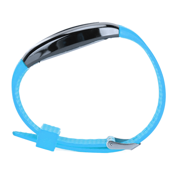 LED Elektronisk Klocka Klassisk Digitala Klockor Justerbar Racing Instrumentbräda Armbandsur Ljusblå Rem