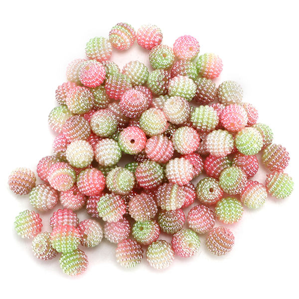 200 st pärlor i pärlemorfärg, gradientfärgade, bubbelformade pärlor med hål för smyckestillverkning och dekoration #8