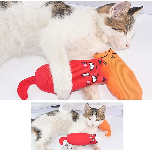 4 stycken kattmynta leksaker katt interaktiv leksak husdjur kudde tuggleksak set för katt/kattunge