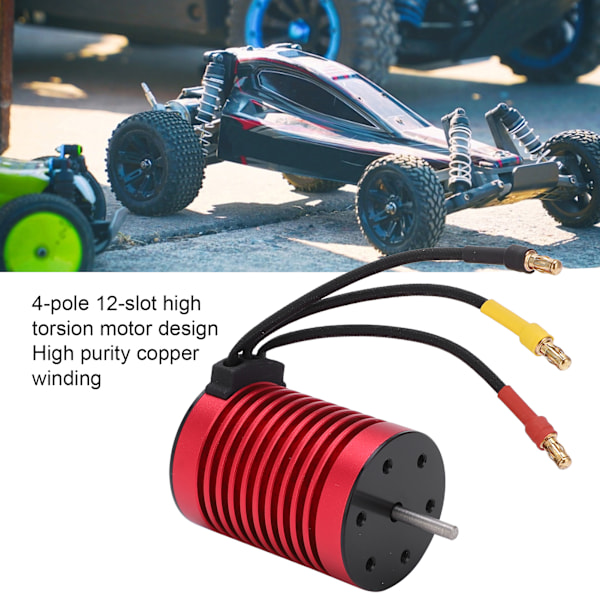 F540 Vattentät Borstlös Motor 3900KV 820W 3.175mm Balanserad Rotoraxel Motor för 1/10RC Bil