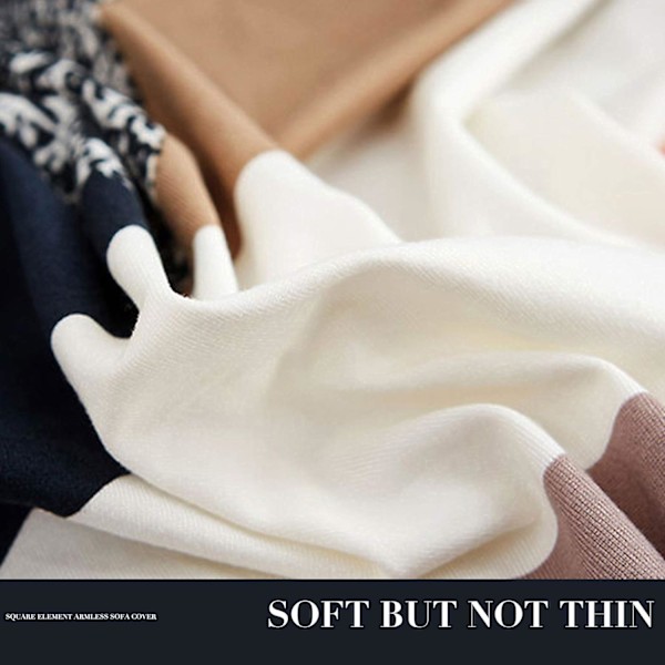 Clic Clac Stretch Soffa Överdrag Armlös Soffa Överdrag Elastisk Soffa Säng Överdrag Tryck Överdrag för Perfekt Skydd för Soffa 180-210cm 1 Del (X)