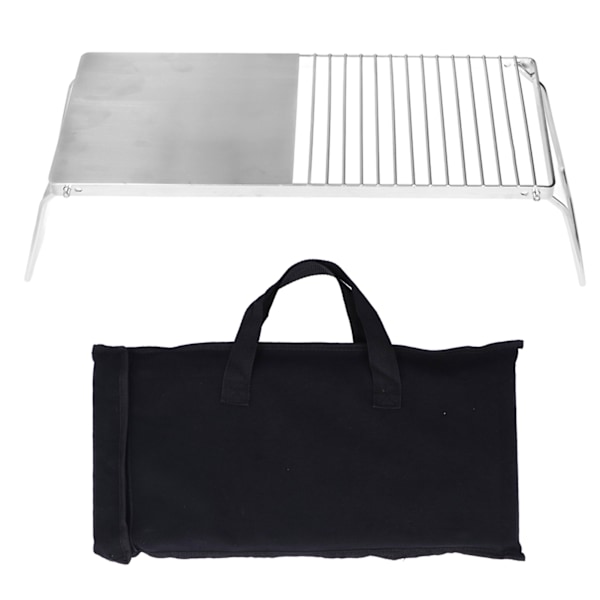 Grillställ Multifunktionell Fällbar Rostfritt Stål Utomhusköksställ för BBQ Grillning Campingresa Resa