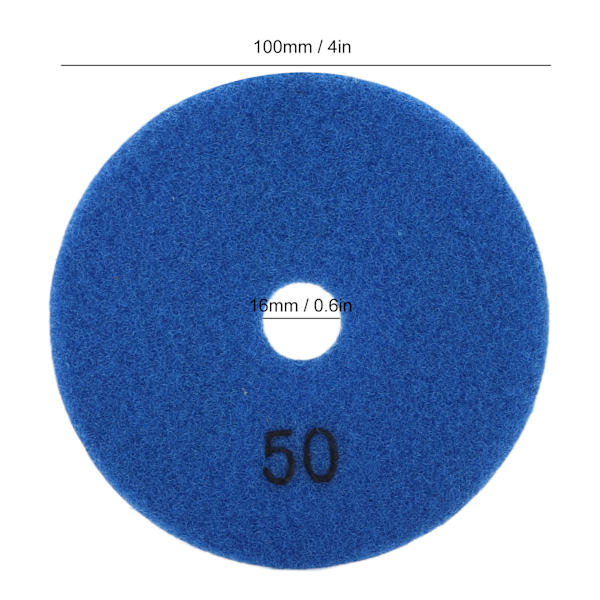 5 st 4 tum Diamantvåta Polerplattor Mjuk Slipdisk Set för Marmor Granit Keramik 50 Korn