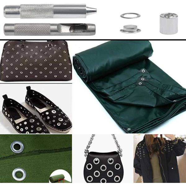 Öglettkit för presenning 12mm öljetter Metallöglor Kit med öljettverktyg, för presenning, bagage, läder, mönsterbok, etikett, skor