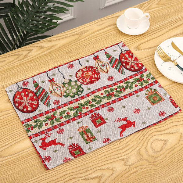 Western bordstablett, julunderlägg, bomull och linnetyg konst