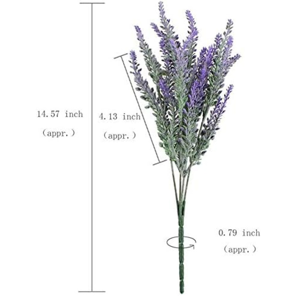 4 st konstgjorda blommor flockade plast lavendel bunt falska växter Bröllop träns bukett inomhus utomhus hem kök kontor bord mittpunkter