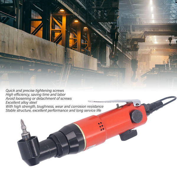 Luftdriven skruvdragare 90 graders böj 1/4 tum ingång 9000 rpm Stor vridmoment Legering stål Industriell pneumatisk skruvdragare