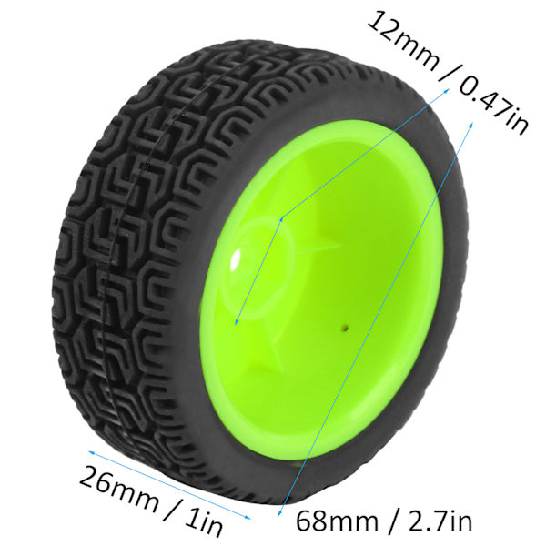 4 st 1/10 RC Flat Car Tyre Tire Ersättning Tillbehör för HSP / HPI High Speed RC Car Vert