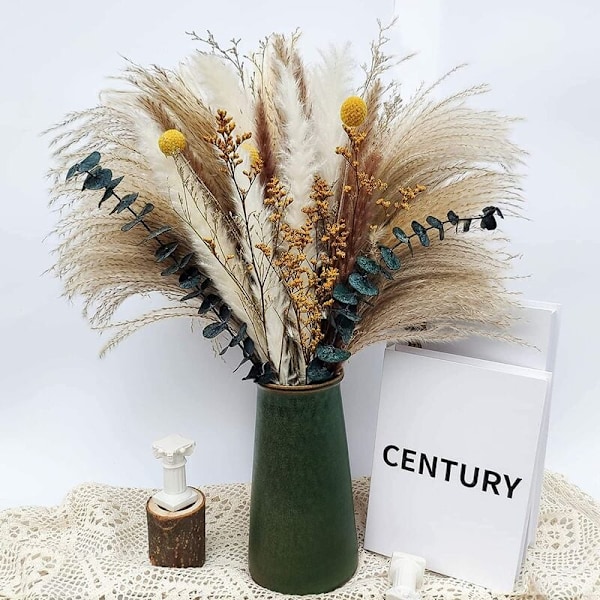 Inredning i lantlig stil, Thanksgiving juldekoration med konstgjorda blomsterarrangemang, mjuk och fluffig textur för soffbord, 60 delar i 7 olika