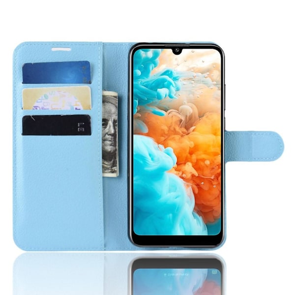 Huawei Y6 (2019) - Litchi Plånboksfodral - Ljus Blå LightBlue Ljus Blå