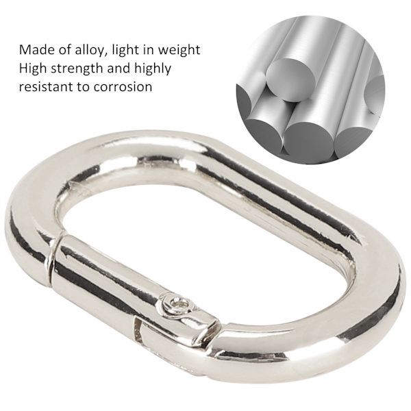 20 st ovala fjäderklämmor 23 mm legering snäpphakar klämma för väskor plånböcker nyckelband rem svart