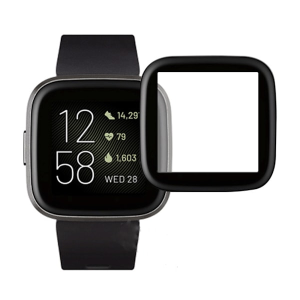 Ultratunn 2.5D Arc Kant Skärmskydd, MilitaryShield Max Täckning För Fitbit Versa 2, Högupplöst Klar Skydd, Kristallklar Tydlighet,