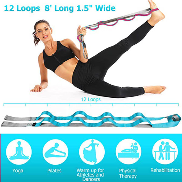 Yogarem, icke-elastiska stretchband för träning, fysisk