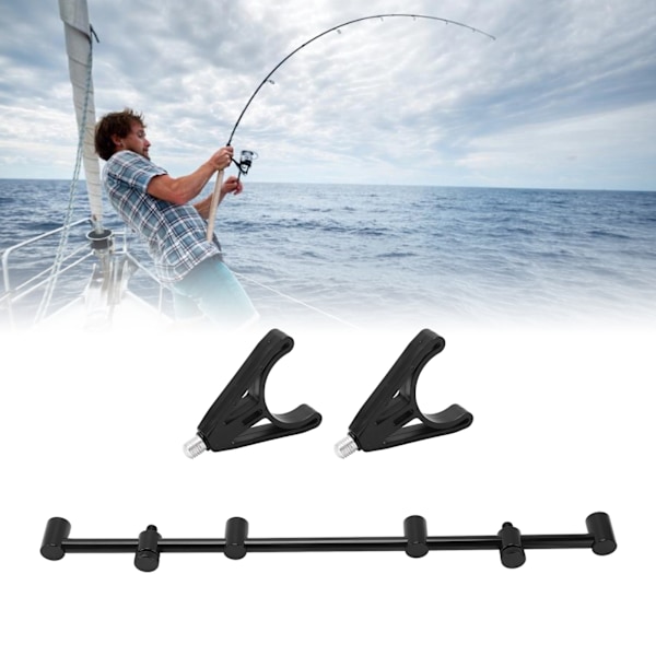 Karpfiskestångshållare Fäste Stativ Utomhus Karpfiske Spö Buzz Bars Stativ Svart (4 Huvuden 45cm Fäste 4 Huvud)