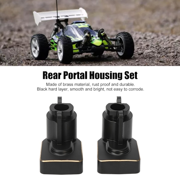 2PCS Bakre Portal Drivaxel Montering 1/18 RC Modellbil Bakre Mässingskåpa RC Tillbehör för Axial UTB18 Svart
