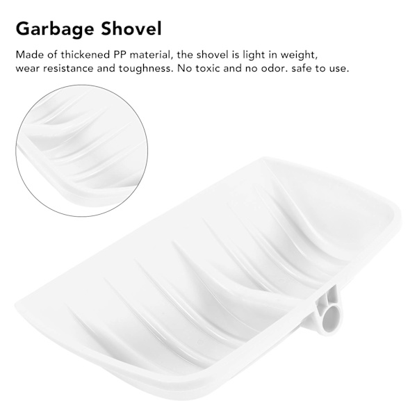 Snöskyffel PP Plastblad Skyffel för Grus Jord Löv Trädgård Bygg Ren Vit