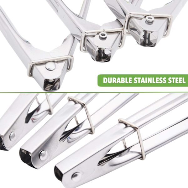 Små Serveringstänger i Rostfritt Stål, 9 Tum Salladstänger, Set om 3 (Silver)$Rostfritt Stål Köks Tänger Set Metall Matlagnings Tänger med Glidande Ringar