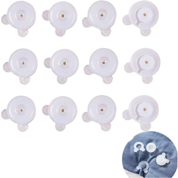 Set med 12 klämmor för täcket, Jormftte, Plast, Transparent