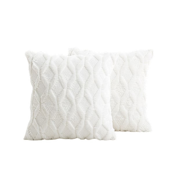 Mjukt dekorativt kuddfodral för vardagsrum, soffa 2-pack Vit XL Hvid XL