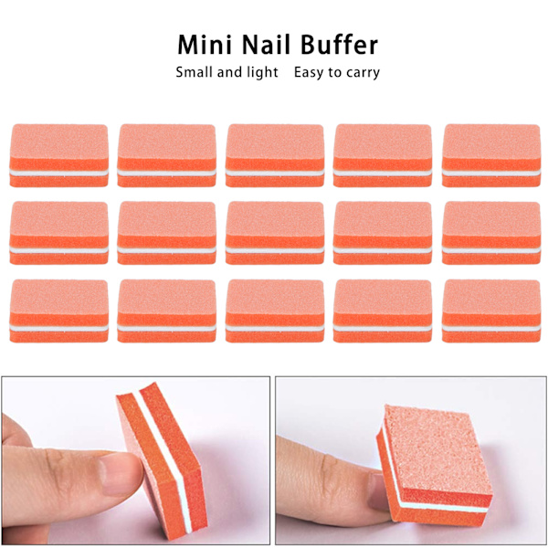30 st Mini Nagelbuffer Professionell Bärbar Hemmasalong Nagelbuffer Slipblock Manikyrverktyg Orange