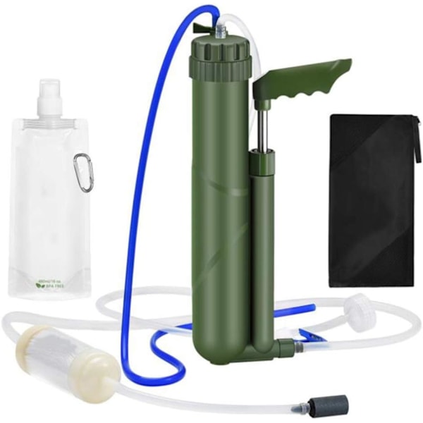 Bärbar vattenfilter 8000 liter vattenreningssugrör 0,0001 mikron hög filtrering vattenrenare lämplig för camping/resor/utomhus nödsituationer