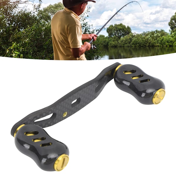 Kolfiberspörullhandtag Baitcasting Trolling Rocker Vänster Höger Vevarm Tillbehör 85mm Guld