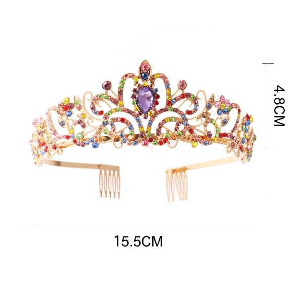 Crystal Queen Crowns med kam pannband för kvinnor och flickor,