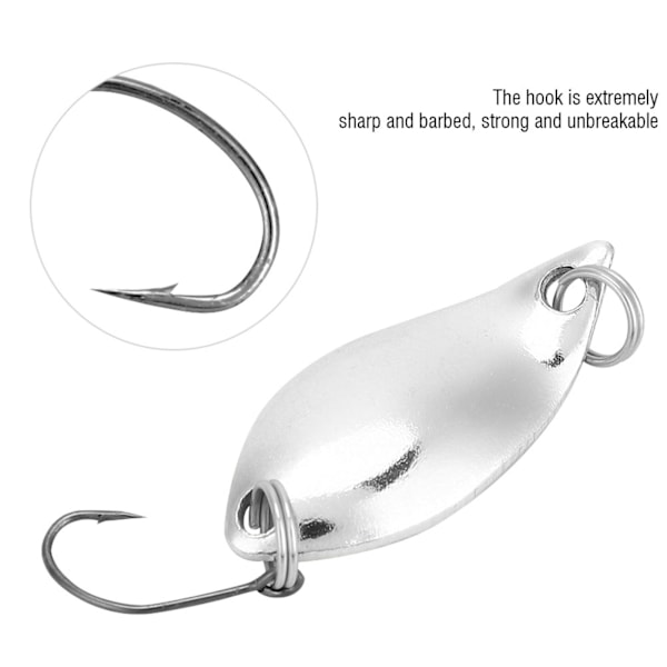 10 st fiskedrag Wobbler beten SpoOn stil Artificiella metallbeten krok (Silver, 2.5g)