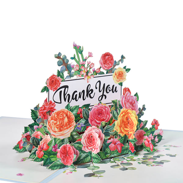 3D Pop Up Grattiskort, Elegant Grattis Blombukett Pop Up-kort för Flera Tillfällen, Laserskuret Handmonterat Slicegami-kort med Meddelande