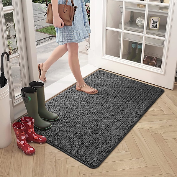 Färg G Inomhus Entrématta Halkfri Dörrmatta 50 X 80 Cm Dörrmatta Absorberande, Tvättbar, Matta För Inomhus, Utomhus, Sovrum, Kök, Entré, Hall dark gray 50x80cm