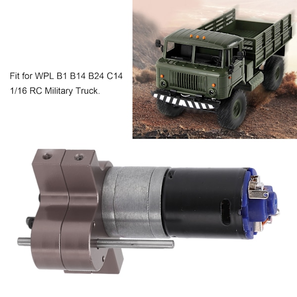RC-växellåda i metall med hastighetsväxling och 370-motor för WPL C14 1/16 RC militär lastbil i titanfärg