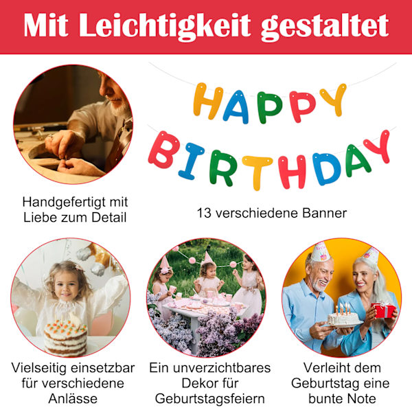 Färgglad grattis på födelsedagen banderoll, födelsedag dekoration, filt födelsedag girlang för hängande hängande dekoration, grattis på födelsedagen girlang banderoll för vuxna,