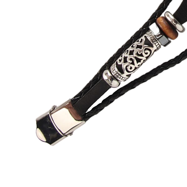 Smartwatch-armband i läder, retro, snyggt, bekvämt, robust, spänne i rostfritt stål, ersättningsarmband för Huawei Band 7, svart