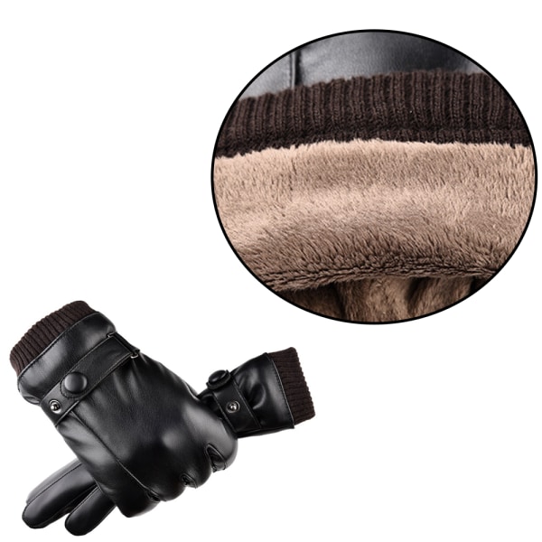 Herr/Dam Vinter Varma Touchscreen Handskar Läderhandskar