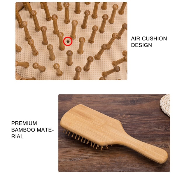 6 st kammar hår skägg frisör luftkudde trasselborste bambu set kit för hem salong