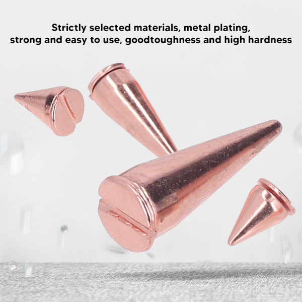 20 st 7x10mm 7x20mm Punk Cone Spikes Nitar Ros Guld Metall Galvaniserad Spike Skruv Nitar För DIY Kläder Väskor