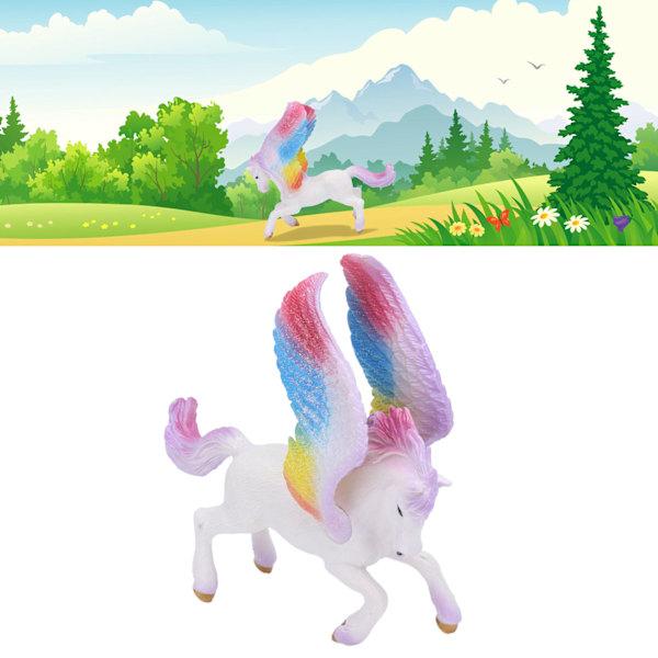 Simulering Fe Pegasus Leksak Mytisk Fantasy Häst Färgglad Flygande Häst Modell Leksak