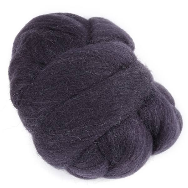 55g färgad nåltovningsull roving spinning sömnad trimning handarbete material (mörkgrå)