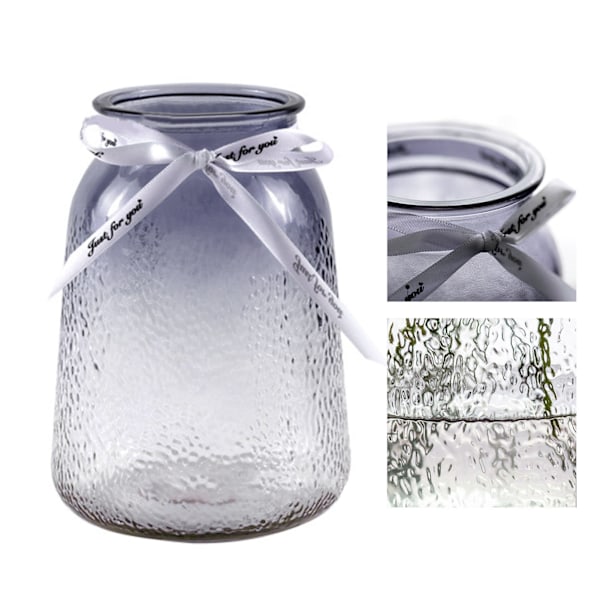Elegant Gradientfärgad Glasvas Dekor, Geometrisk Form Vardagsrumsdekorationer, Cylindrisk Transparent Vas för Konstgjorda Buketter, Halkfri Bas