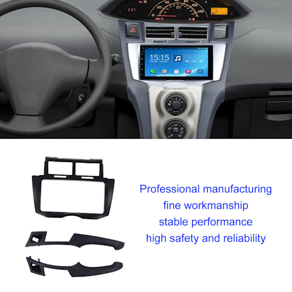 Bilradiopanel 2DIN Stereo Dash CD Ram för Yaris Vitz Platz 2005‑2011 Svart