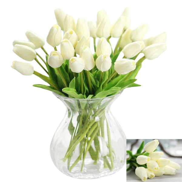 30st Real Touch Latex konstgjorda tulpaner Blommor för heminredning