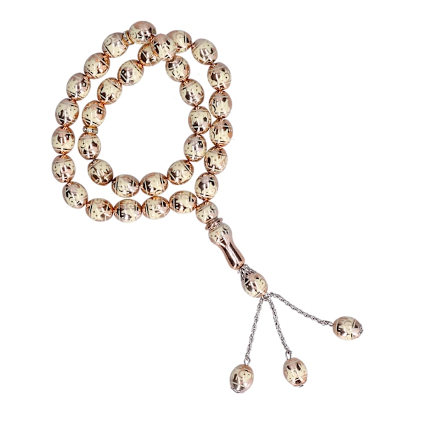 Muslimiska bönepärlor i ljusa färger, iögonfallande, fin textur, bekvämt grepp, Tasbih bönepärlor, beige