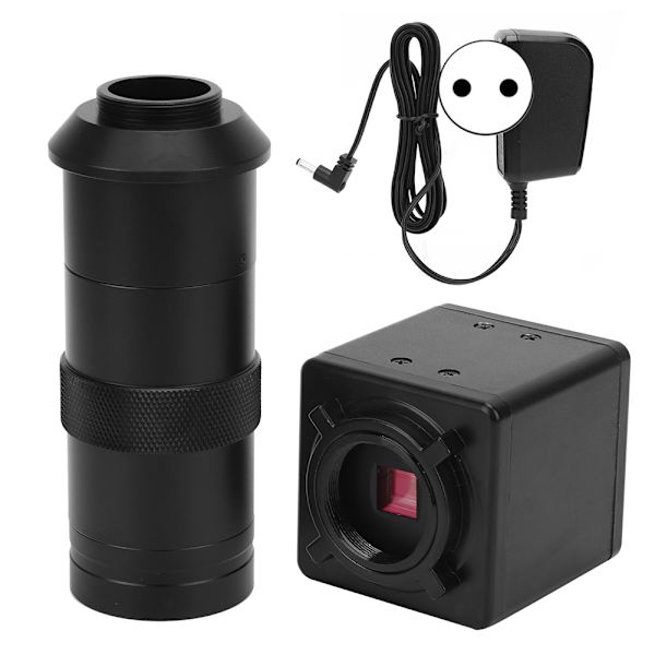 2MP Industriellt Mikroskopkamera med Hög Upplösning för CCD CMOS VGA med Zoom C-Mount Objektiv (EU-kontakt 100-240V)