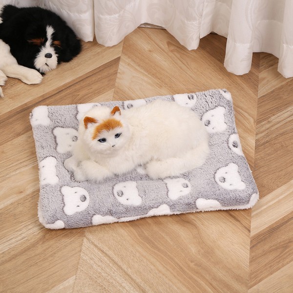 Katt och hund liggunderlag thermal filt tecknad dubbelsidig