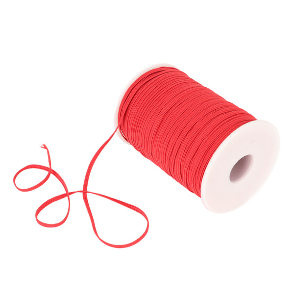 Elastisk sladd 50 yards 0,1 tum bred mjuk flexibel nylon andningsbar tvättbar armbandssnöre för hantverk DIY pärlor röd