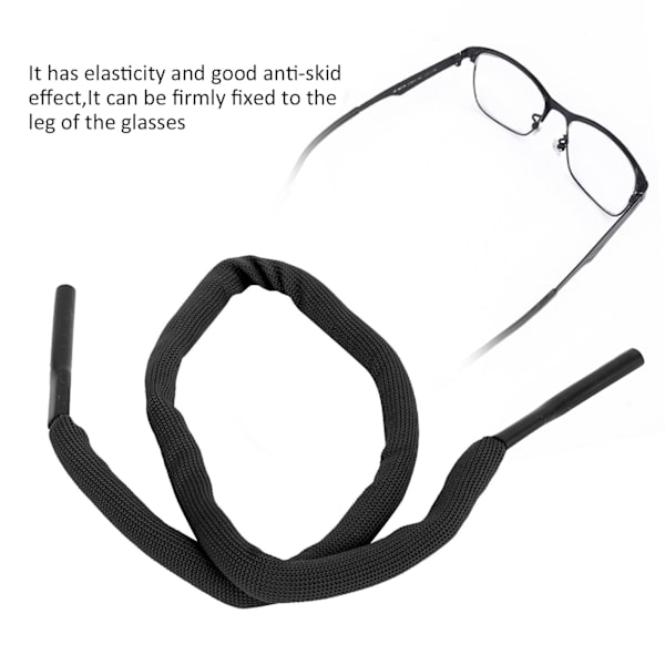 Halkskyddad solglasögonrep Unisex utomhus sport elastisk glasögon sladd glasögon nackband (svart )