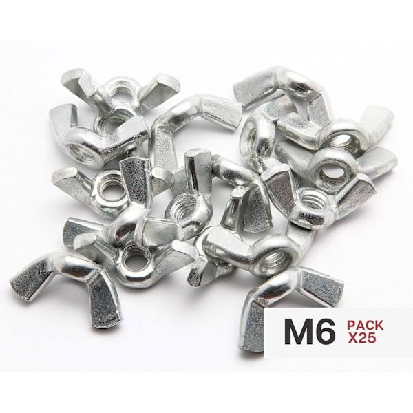 Vingmutter M6 Galvaniserat Stål Sortiment Vingmutter 20 PCS Vingmutter, Set Vingmutter, DIY Tillbehör, Verktyg För Fixering